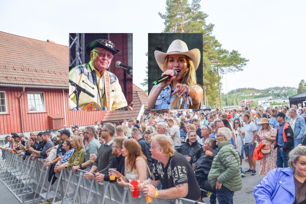 NIDARHALL: Den mest leste saken på www.frolendingen.no i 2023 handlet om Bygdefesten i Froland, som ble arrangert for første gang utenfor Nidarhall. Arrangementet samlet rundt 1100 personer.  På scenen stod blant annet artistene Sputnik og Carina Dahl (innfelt).																														FOTO: RAYMOND ANDRE MARTINSEN