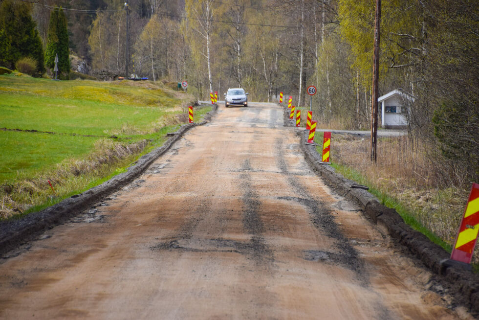 OPPGRADERING: Agder fylkeskommune fikser flere veier i områdene rundt og i Froland. Slik som her på det som tidligere ble brukt som "omkjøringsvei" mellom Rossedalen og Libru. FOTO: RAYMOND ANDRE MARTINSEN
