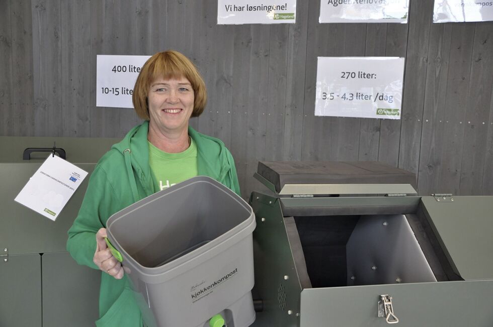 LURT: De to komposteringsanleggene Siri Hovatn ved Hageland Arendal viser fram, gir redusert renovasjonsavgift. De gir og flott jord,.