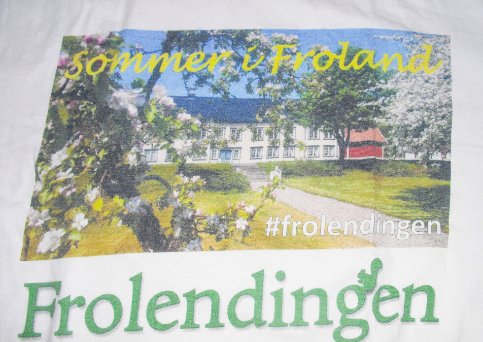Siden onnertegnede ikkje har pressekort bruker e  «Frolendingens» T-skjorte som leggitimasjon.  FOTO: GUNNAR RAVNÅSEN