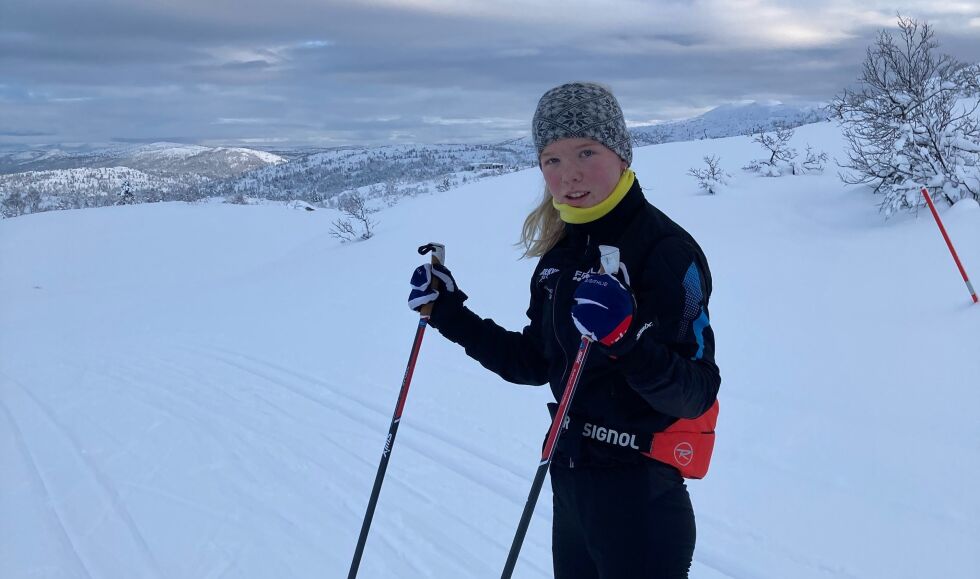 Marte Bøylestad har tidligere drevet med turn, men måtte slutte siden treningstidene kolliderte med skiskytingen. Foto: Privat