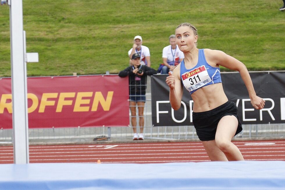 Madelen Sveinungsen håper å ta medalje på Hoved NM. Frolands-jenta var ikke fornøyd da hun ble nummer to på helgens Tyrvingleker på beskjedne 1,65. FOTO: RUNE HELLE / VESTPRESS