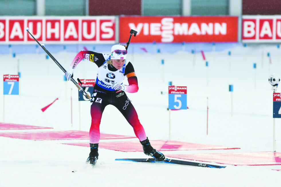 VM: Marte Olsbu Røiseland i aksjon under et tidligere mesterskap. ARKIVFOTO