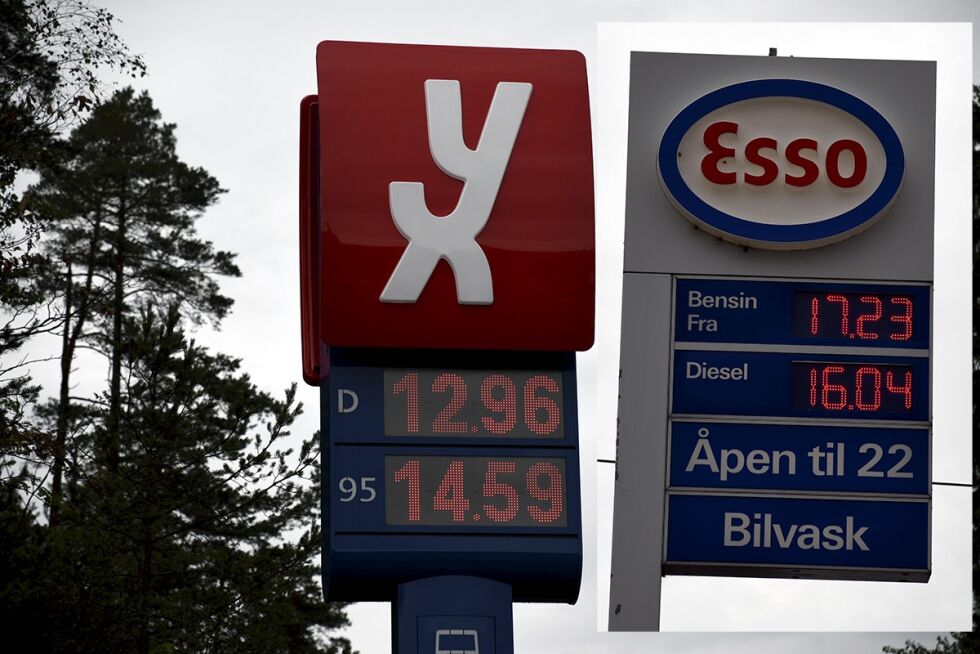 VARIASJONER: Til lunsj var det mye å spare på drivstoff i Froland på YX kontra Esso.
