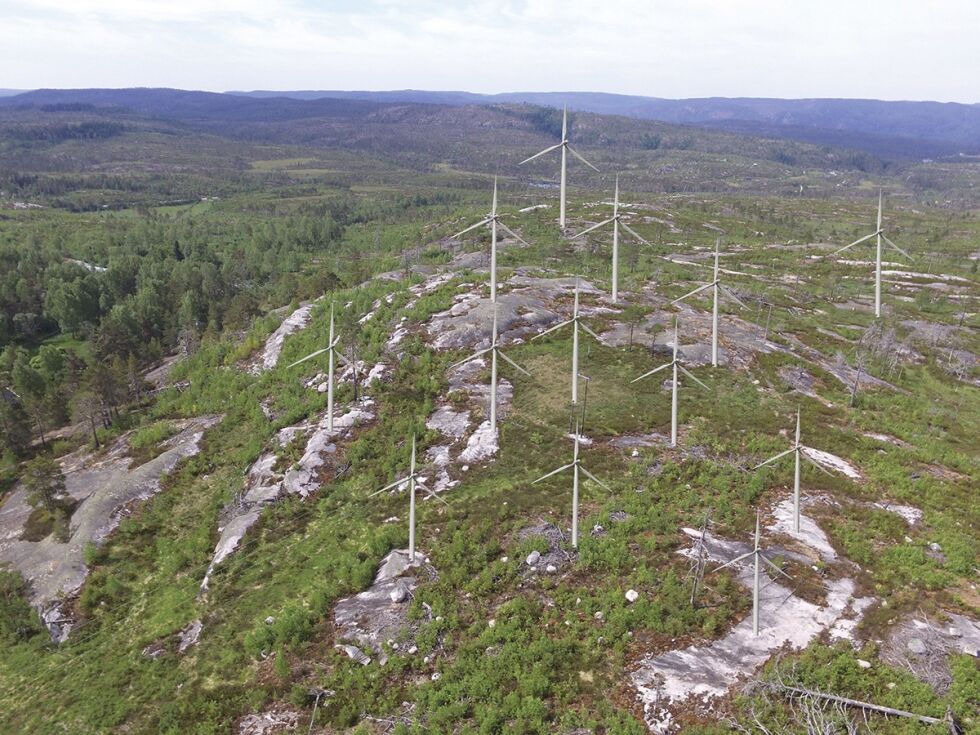 ØNSKE: Grunneiere vil ha vindmøller i Risdalsområdet. DRONEFOTO: BAARD LARSEN/HOMDAL & LARSEN AS