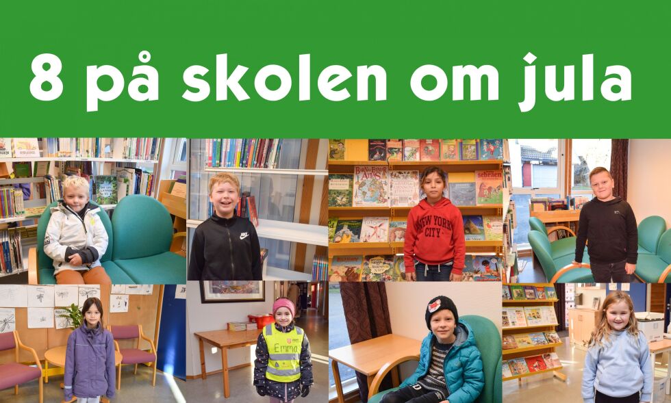 JUL: Frolendingen besøkte Blakstadheia skole og spurte 8 elever om jula. FOTO: RAYMOND ANDRE MARTINSEN