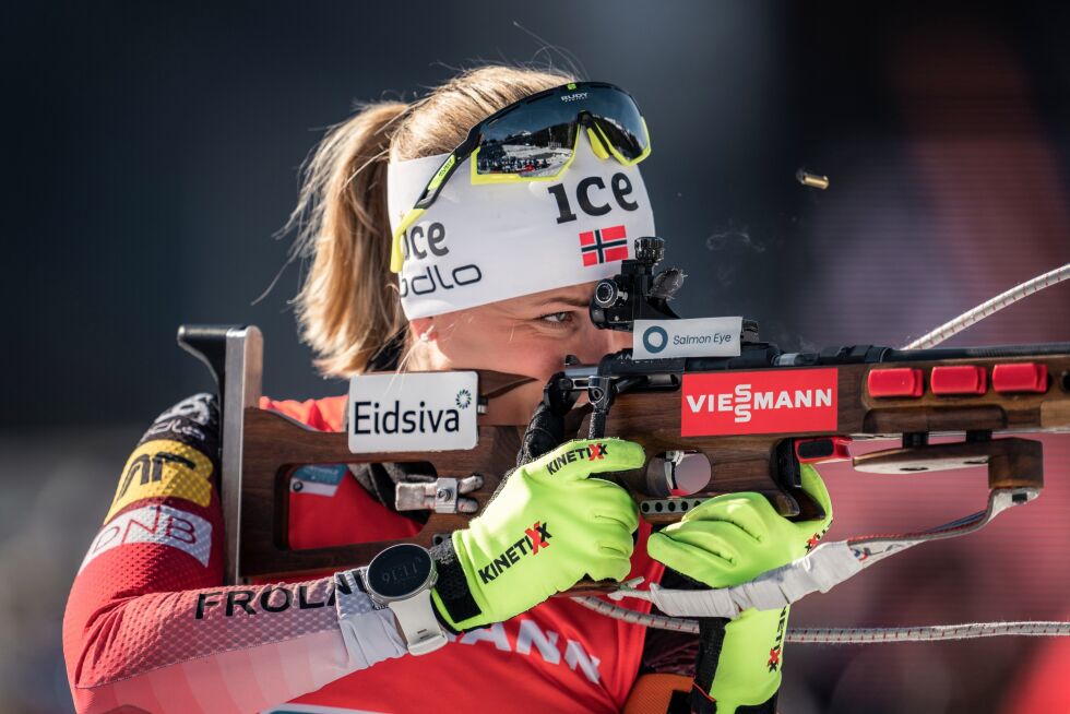 Marte Olsbu Røiseland og de norske jentene endte på en 5. plass i dagens stafett. Arkivfoto VM: Sondre Eriksen Hensema