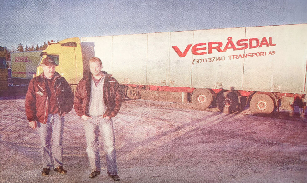 VOGNTOG: Otto Veråsdal (t.v) og Odd Harald Solberg trives i transportbransjen. 				ARKIVFOTO