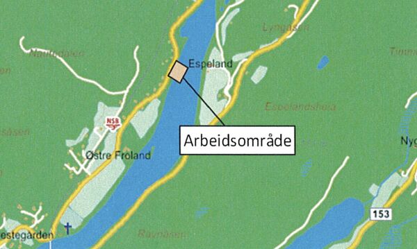 Arbeider rett ved fv. 157