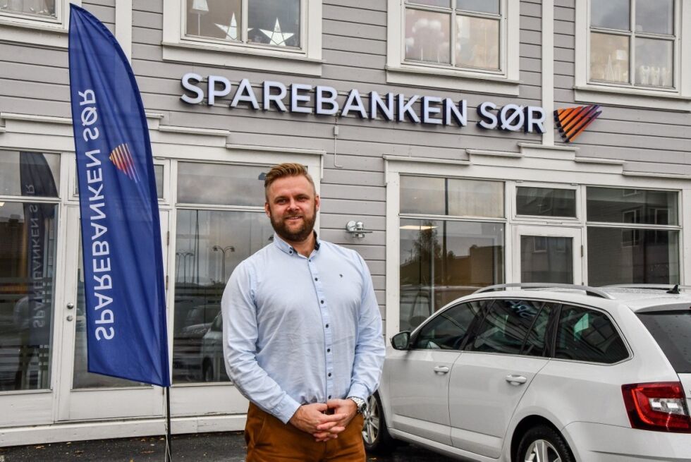 FORNØYD: Lokal banksjef Per Christian Gundersen i Sparebanken Sør.