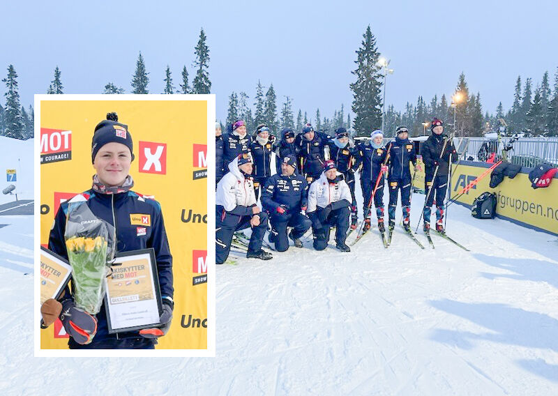 VANT: Håkon Auale Lundvall (innfelt) fra Froland Idrettslag vant nylig MOT-prisen, en gjev pris for ungdommer i skiskyttermiljøet. FOTO: PRIVAT