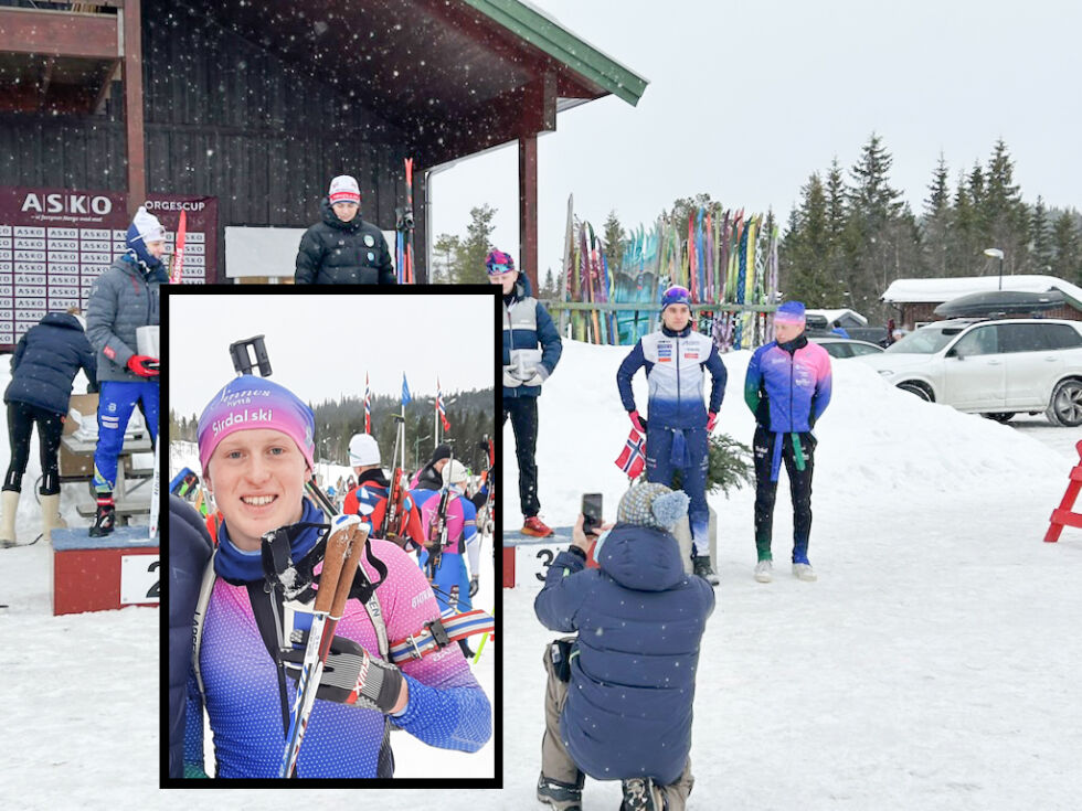 SKISKYTING: Olav Bøylestad Landa (innfelt) deltok i helgen på Norgescup i skiskyting. Selv om det ikke ble pallplass endte frolendingen med et bra resultat. FOTO: PRIVAT