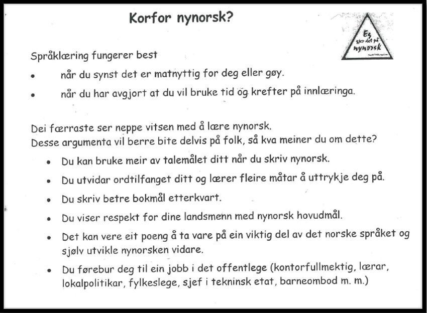 NYNORSK: Jan Erik Stien skriver et leserinnlegg om nynorsk. FOTO: JAN ERIK STIEN